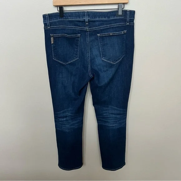 Paige Brigitte Crop Jeans Designer Straight Leg Boyfriend Jeans Dark Wash 30